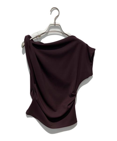 venica（ヴェニカ）VENICA (ヴェニカ) Twist drape tops brown ワインレッド サイズ:FREEの古着・服飾アイテム