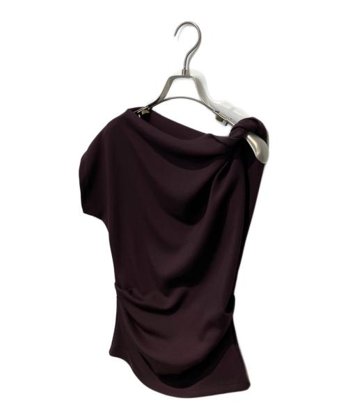 venica（ヴェニカ）VENICA (ヴェニカ) Twist drape tops brown ワインレッド サイズ:FREEの古着・服飾アイテム