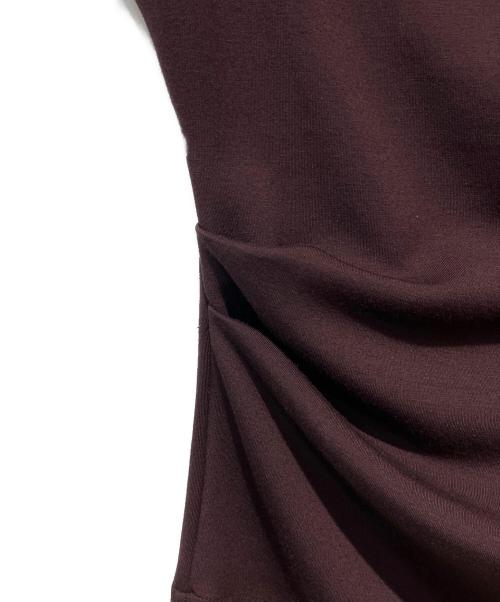 venica（ヴェニカ）VENICA (ヴェニカ) Twist drape tops brown ワインレッド サイズ:FREEの古着・服飾アイテム