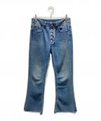 MM6 Maison Margielaエムエムシックスメゾンマルジェラ）の古着「Cut-off Flare Denim/カットオフフレアデニム」｜スカイブルー
