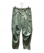 AURALEEオーラリー）の古着「LIGHT FINX POLYESTER FATIGUE PANTS/ライトフィンクスポリエステル ファティーグパンツ」｜グリーン