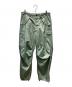 AURALEE（オーラリー）の古着「LIGHT FINX POLYESTER FATIGUE PANTS/ライトフィンクスポリエステル ファティーグパンツ」｜グリーン