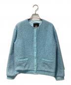 DRAWERドゥロワー）の古着「シャイニーリブカラージャケット」｜ブルー