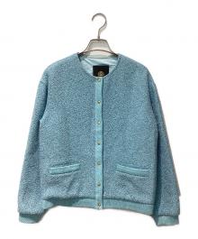 DRAWER（ドゥロワー）の古着「シャイニーリブカラージャケット」｜ブルー