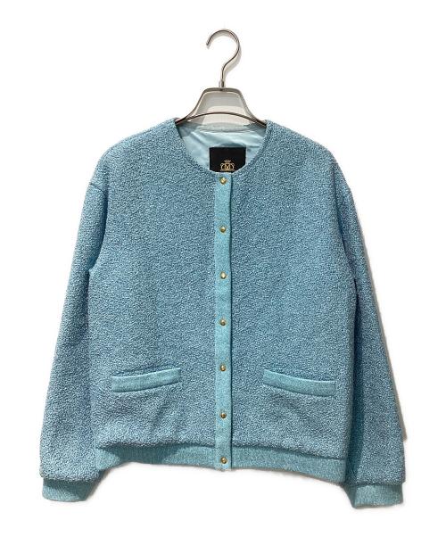 DRAWER（ドゥロワー）Drawer (ドゥロワー) シャイニーリブカラージャケット ブルー サイズ:FREEの古着・服飾アイテム