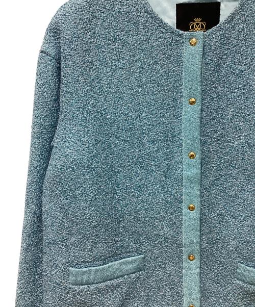 DRAWER（ドゥロワー）Drawer (ドゥロワー) シャイニーリブカラージャケット ブルー サイズ:FREEの古着・服飾アイテム