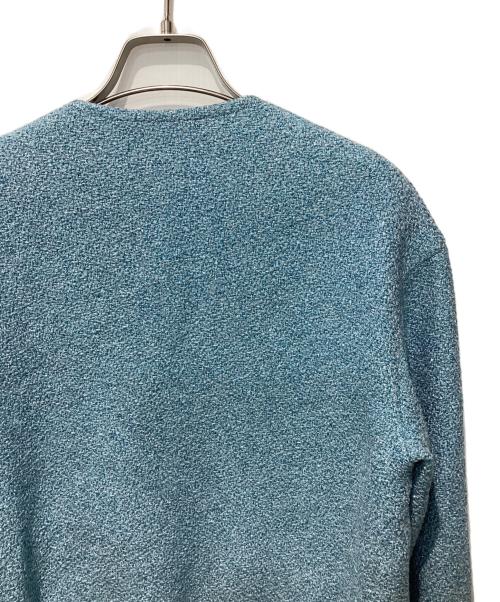 DRAWER（ドゥロワー）Drawer (ドゥロワー) シャイニーリブカラージャケット ブルー サイズ:FREEの古着・服飾アイテム