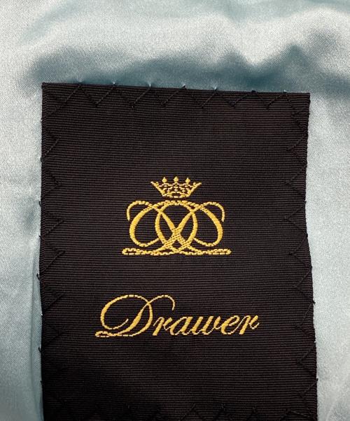 DRAWER（ドゥロワー）Drawer (ドゥロワー) シャイニーリブカラージャケット ブルー サイズ:FREEの古着・服飾アイテム