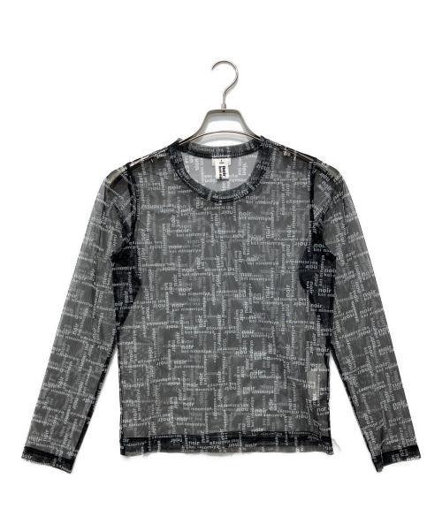 noir kei ninomiya（ノワール ケイ ニノミヤ）noir kei ninomiya (ノワール ケイ ニノミヤ) ロゴ シースルー ロングスリーブカットソー ブラック サイズ:Sの古着・服飾アイテム