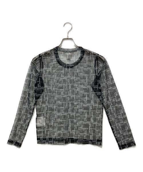 noir kei ninomiya（ノワール ケイ ニノミヤ）noir kei ninomiya (ノワール ケイ ニノミヤ) ロゴ シースルー ロングスリーブカットソー ブラック サイズ:Sの古着・服飾アイテム