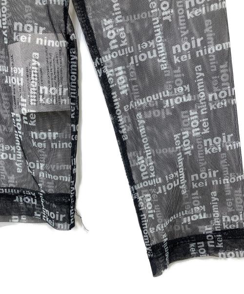 noir kei ninomiya（ノワール ケイ ニノミヤ）noir kei ninomiya (ノワール ケイ ニノミヤ) ロゴ シースルー ロングスリーブカットソー ブラック サイズ:Sの古着・服飾アイテム