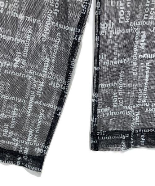 noir kei ninomiya（ノワール ケイ ニノミヤ）noir kei ninomiya (ノワール ケイ ニノミヤ) ロゴ シースルー ロングスリーブカットソー ブラック サイズ:Sの古着・服飾アイテム