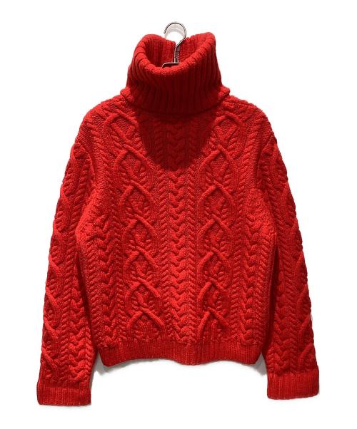 DRIES VAN NOTEN（ドリスヴァンノッテン）DRIES VAN NOTEN (ドリスヴァンノッテン) ケーブルドライバーズニット オレンジ サイズ:ｌの古着・服飾アイテム