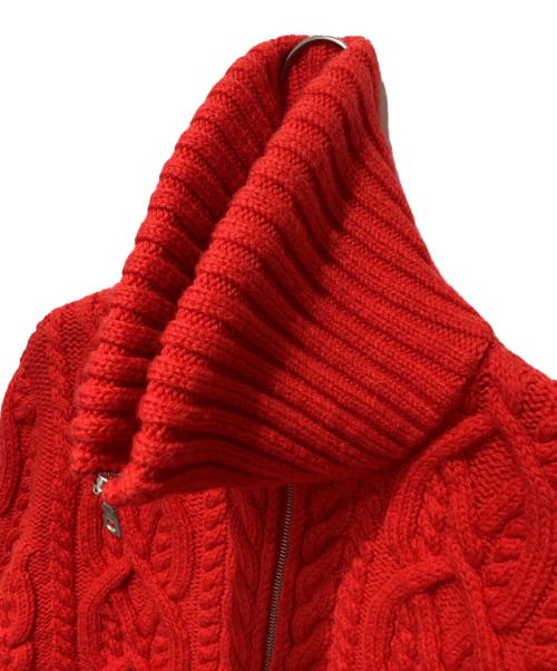 DRIES VAN NOTEN（ドリスヴァンノッテン）DRIES VAN NOTEN (ドリスヴァンノッテン) ケーブルドライバーズニット オレンジ サイズ:ｌの古着・服飾アイテム