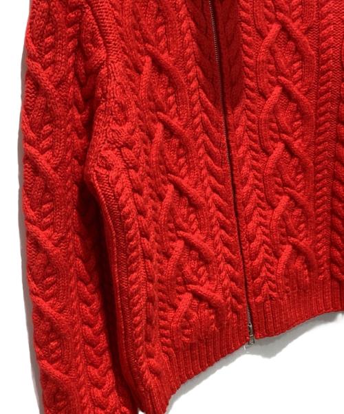 DRIES VAN NOTEN（ドリスヴァンノッテン）DRIES VAN NOTEN (ドリスヴァンノッテン) ケーブルドライバーズニット オレンジ サイズ:ｌの古着・服飾アイテム