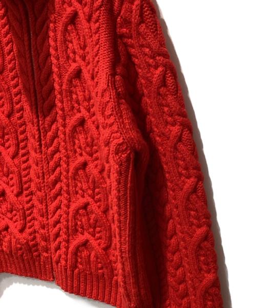 DRIES VAN NOTEN（ドリスヴァンノッテン）DRIES VAN NOTEN (ドリスヴァンノッテン) ケーブルドライバーズニット オレンジ サイズ:ｌの古着・服飾アイテム