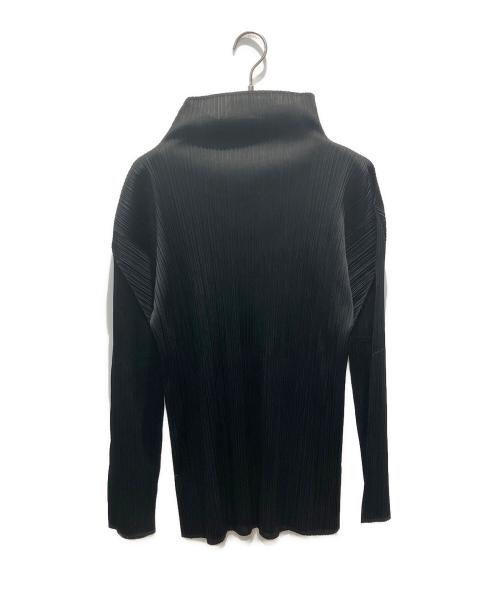 PLEATS PLEASE（プリーツプリーズ）PLEATS PLEASE (プリーツプリーズ) プリーツハイネックカットソー ブラック サイズ:4の古着・服飾アイテム