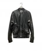 Moonage Devilmentムーンエイジデビルメント）の古着「LEATHER MA-1 FLIGHT JACKET」｜ブラック