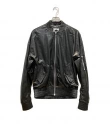 Moonage Devilment（ムーンエイジデビルメント）の古着「LEATHER MA-1 FLIGHT JACKET」｜ブラック