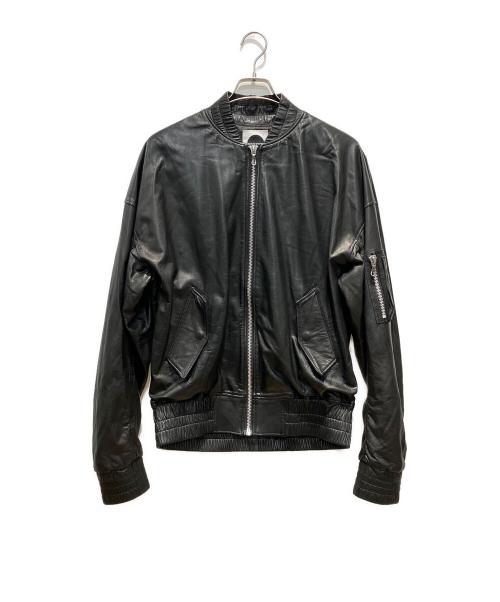 Moonage Devilment（ムーンエイジデビルメント）Moonage Devilment (ムーンエイジデビルメント) LEATHER MA-1 FLIGHT JACKET ブラック サイズ:46の古着・服飾アイテム