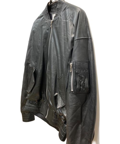 Moonage Devilment（ムーンエイジデビルメント）Moonage Devilment (ムーンエイジデビルメント) LEATHER MA-1 FLIGHT JACKET ブラック サイズ:46の古着・服飾アイテム