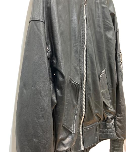 Moonage Devilment（ムーンエイジデビルメント）Moonage Devilment (ムーンエイジデビルメント) LEATHER MA-1 FLIGHT JACKET ブラック サイズ:46の古着・服飾アイテム