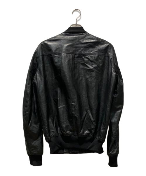 RICK OWENS（リックオウエンス）RICK OWENS (リックオウエンス) Glass Ice Flight Leather Bomber ブラック サイズ:38の古着・服飾アイテム