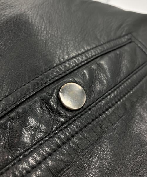 RICK OWENS（リックオウエンス）RICK OWENS (リックオウエンス) Glass Ice Flight Leather Bomber ブラック サイズ:38の古着・服飾アイテム