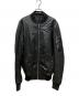 RICK OWENS（リックオウエンス）の古着「Glass Ice Flight Leather Bomber」｜ブラック