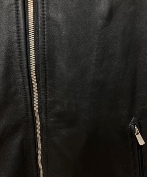 nano・universe（ナノ・ユニバース）nano・universe (ナノ・ユニバース) カウレザージャケット ブラック サイズ:48の古着・服飾アイテム