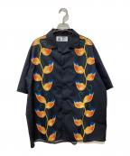 CHALLENGERチャレンジャー）の古着「S/S FLAME LEAF SHIRT」｜ブラック