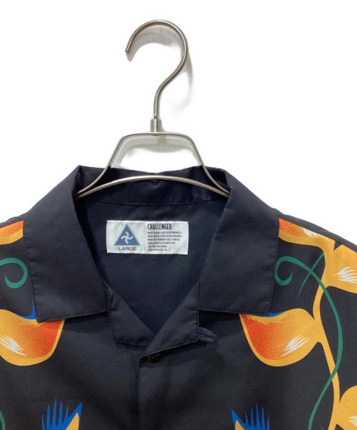 CHALLENGER（チャレンジャー）CHALLENGER (チャレンジャー) S/S FLAME LEAF SHIRT ブラック サイズ:LARGEの古着・服飾アイテム