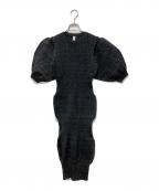 CFCLシーエフシーエル）の古着「FLUTED GLITTER SHORT PUFF SLEEVE DRESS」｜ブラック