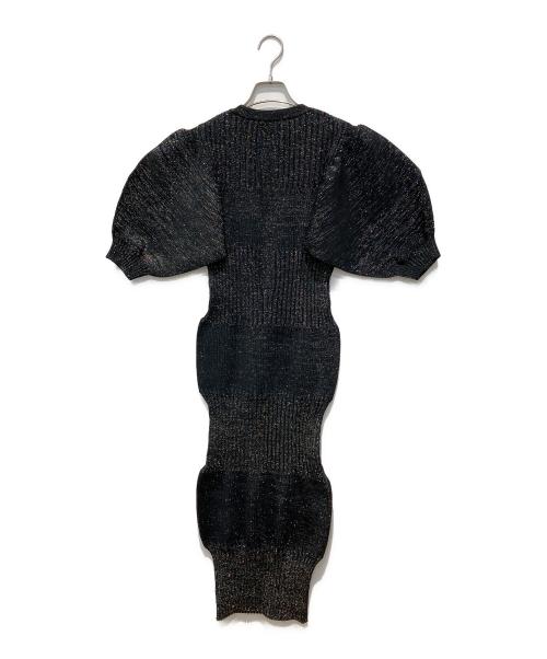 CFCL（シーエフシーエル）CFCL (シーエフシーエル) FLUTED GLITTER SHORT PUFF SLEEVE DRESS ブラック サイズ:３の古着・服飾アイテム