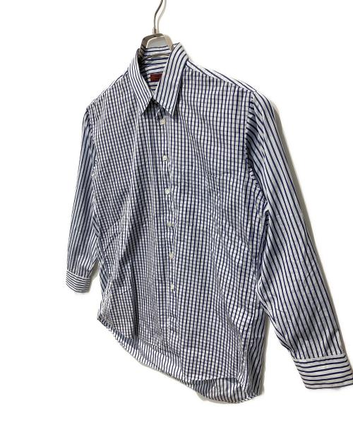 COMME des GARCONS HOMME DEUX（コムデギャルソン オム ドゥ）COMME des GARCONS HOMME DEUX (コムデギャルソン オム ドゥ) 切替シャツ ホワイト×ブルー サイズ:Ｓの古着・服飾アイテム