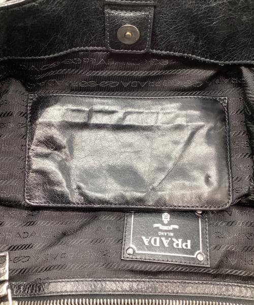 PRADA（プラダ）PRADA (プラダ) VITELLO SHINE 2WAYトートバッグ ブラックの古着・服飾アイテム