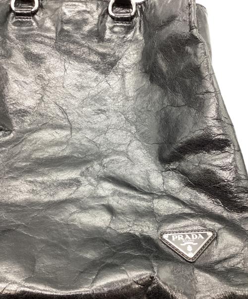 PRADA（プラダ）PRADA (プラダ) VITELLO SHINE 2WAYトートバッグ ブラックの古着・服飾アイテム