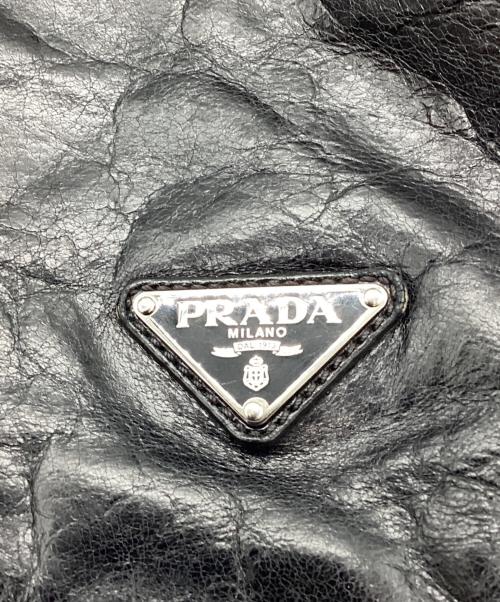 PRADA（プラダ）PRADA (プラダ) VITELLO SHINE 2WAYトートバッグ ブラックの古着・服飾アイテム