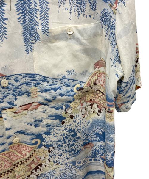 musa-shiya（ムサシヤ）musa-shiya (ムサシヤ) Sun Surf (サンサーフ) オープンカラーシャツ アイボリー サイズ:Mの古着・服飾アイテム
