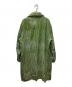 PERIOD FEATURES (ピリオドフューチャーズ) Block Print Soutien Collar Coat GREEN STRIPE サイズ:3：25000円