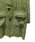 中古・古着 PERIOD FEATURES (ピリオドフューチャーズ) Block Print Soutien Collar Coat GREEN STRIPE サイズ:3：25000円