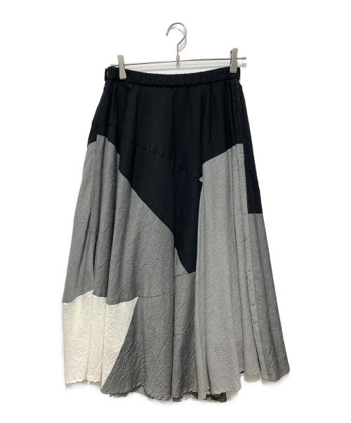 慈雨（ジウ）慈雨 (ジウ) スカート ブラック×グレー サイズ:40の古着・服飾アイテム