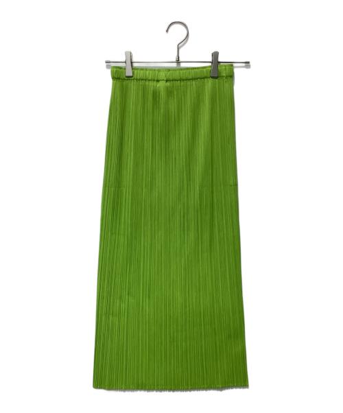 PLEATS PLEASE（プリーツプリーズ）PLEATS PLEASE (プリーツプリーズ) MONTHLY COLORS : AUGUST スカート 黄緑 サイズ:3の古着・服飾アイテム