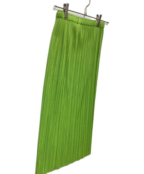 PLEATS PLEASE（プリーツプリーズ）PLEATS PLEASE (プリーツプリーズ) MONTHLY COLORS : AUGUST スカート 黄緑 サイズ:3の古着・服飾アイテム