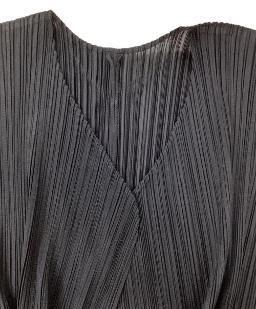 PLEATS PLEASE（プリーツプリーズ）PLEATS PLEASE (プリーツプリーズ) BASICS プリーツロングカーディガン ブラック サイズ:3の古着・服飾アイテム
