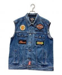 HARLEY-DAVIDSON（ハーレーダビッドソン）の古着「ノースリーブデニムジャケット」｜スカイブルー