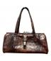 ALEXANDER McQUEEN (アレキサンダーマックイーン) 型押しハンドバッグ ブラウン：20000円
