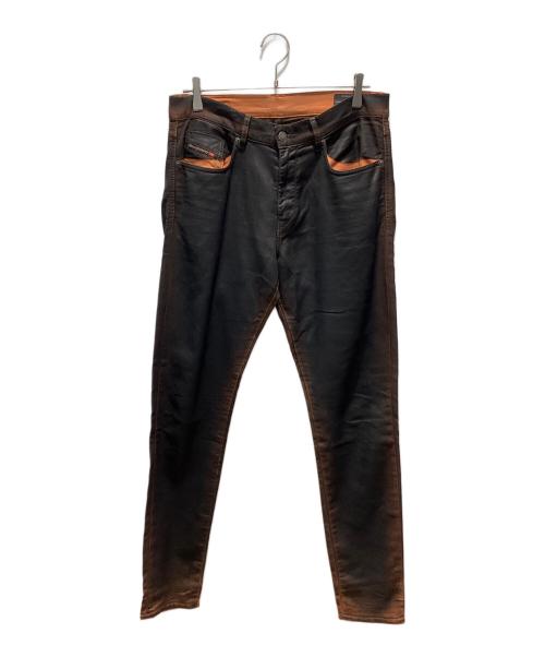 DIESEL（ディーゼル）DIESEL (ディーゼル) D-STRUKT JOGG/コーティングパンツ ブラウン×ブラック サイズ:W32の古着・服飾アイテム