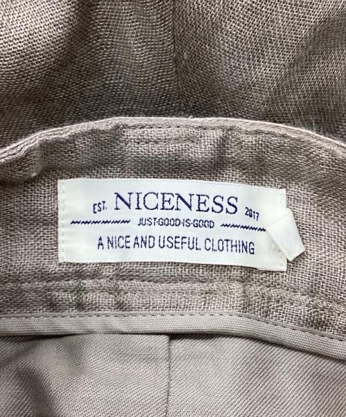 NICENESS（ナイスネス）NICENESS (ナイスネス) 接結リネンガーゼースポーツスラックスリネンパンツ ベージュ サイズ:Lの古着・服飾アイテム