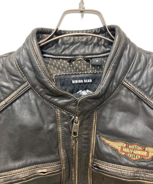HARLEY-DAVIDSON（ハーレーダビッドソン）HARLEY-DAVIDSON (ハーレーダビッドソン) Triple Vent Detonator Distressed Leather Jacket ブラック サイズ:Mの古着・服飾アイテム